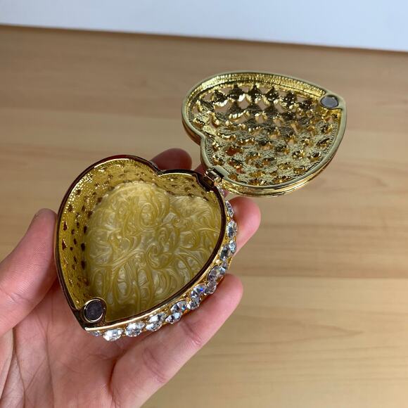 Fashion Jewelry Boxes Metal Jewelry Case Trinket Box Heart Shaped Casket - Picture 11 of 15